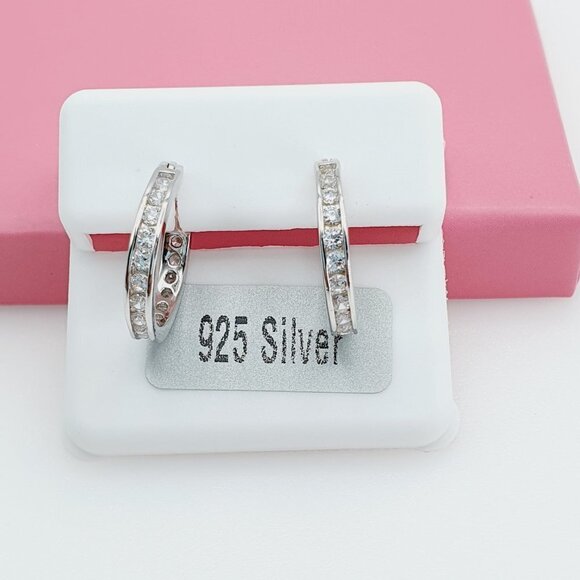 "925 Sterling Silver Cubic Zirconia Earrings, U19254642 - Picture 4 of 10